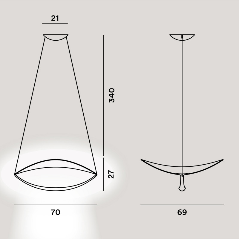 Foscarini Plena Lampada Sospensione LED 70 cm