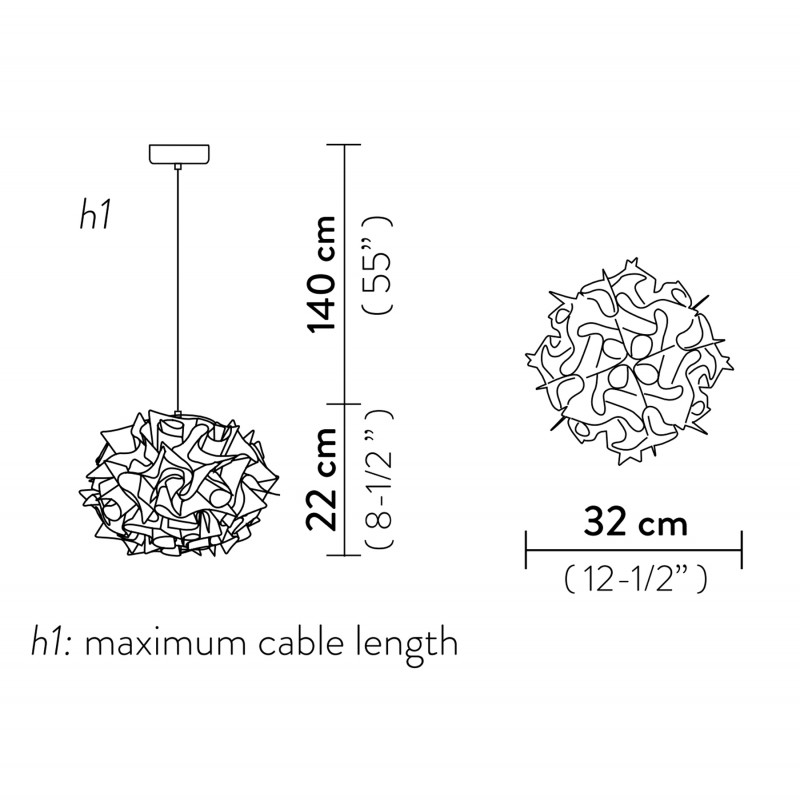 SLAMP VELI COUTURE Sospensione Mini 32 cm