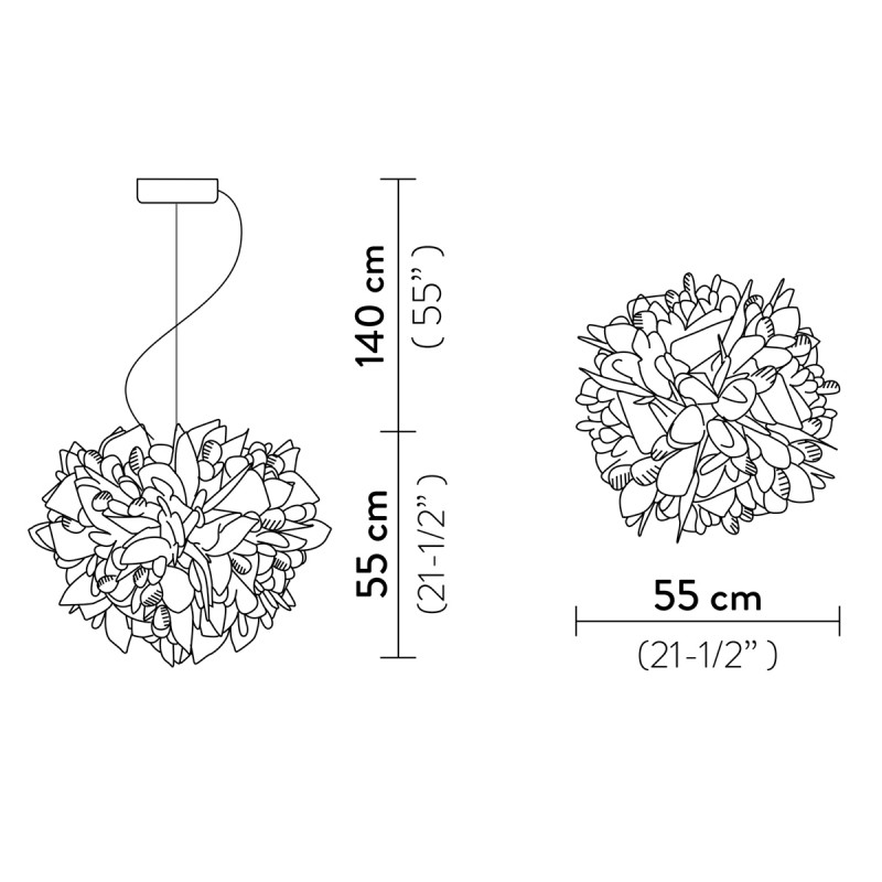 SLAMP VELI FOLIAGE Large Sospensione 55 cm