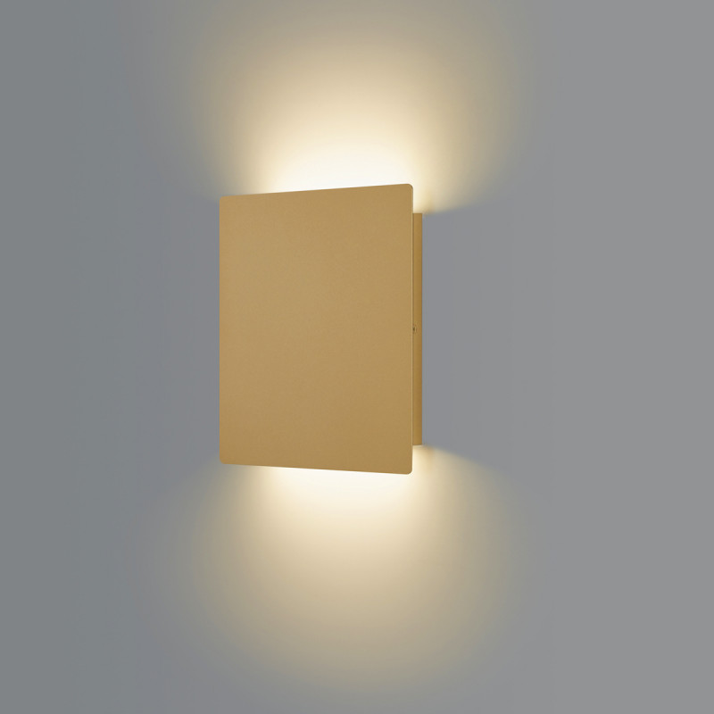 Biluce MATTONELLA Oro Applique LED 15W Quadrata Biemissione Extra Piatta
