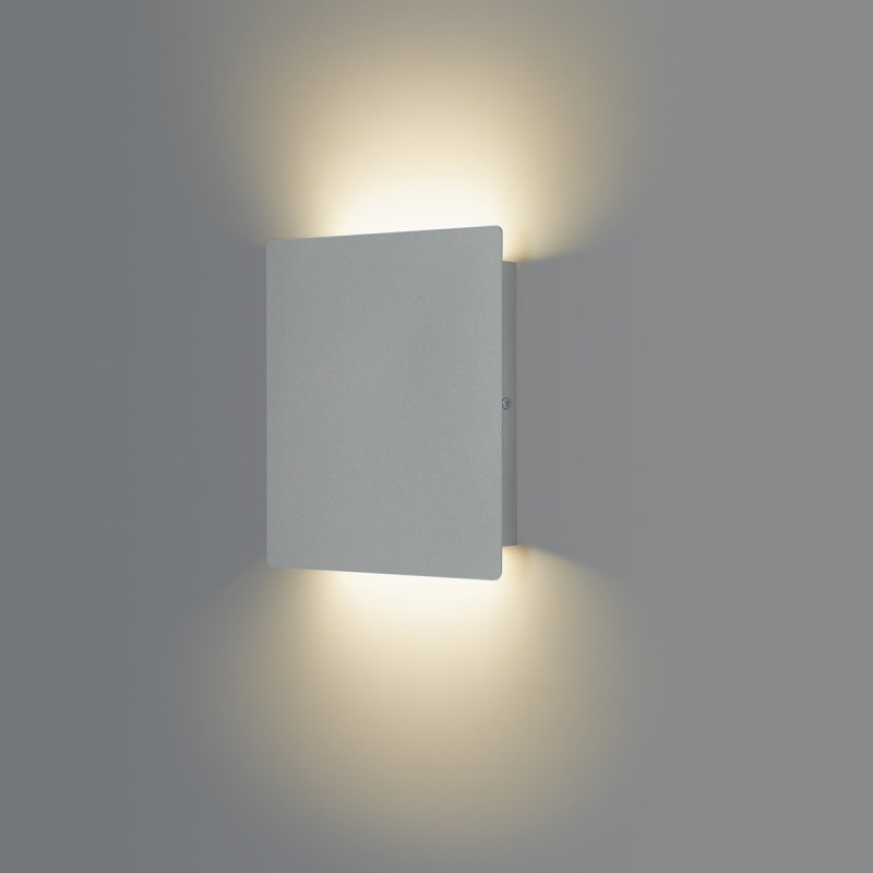 Biluce MATTONELLA Argento Applique LED 15W Quadrata Biemissione Extra Piatta