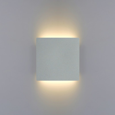 Biluce MATTONELLA Argento Applique LED 15W Quadrata Biemissione Extra Piatta