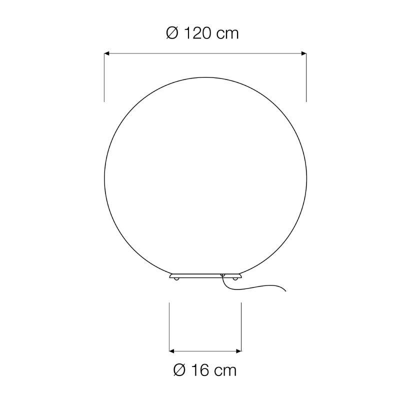 Floor Moon 3 lampada Terra 120 cm
