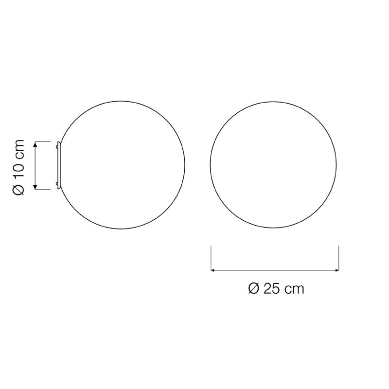 A.Moon 1 lampada Parete-Soffitto 25 cm