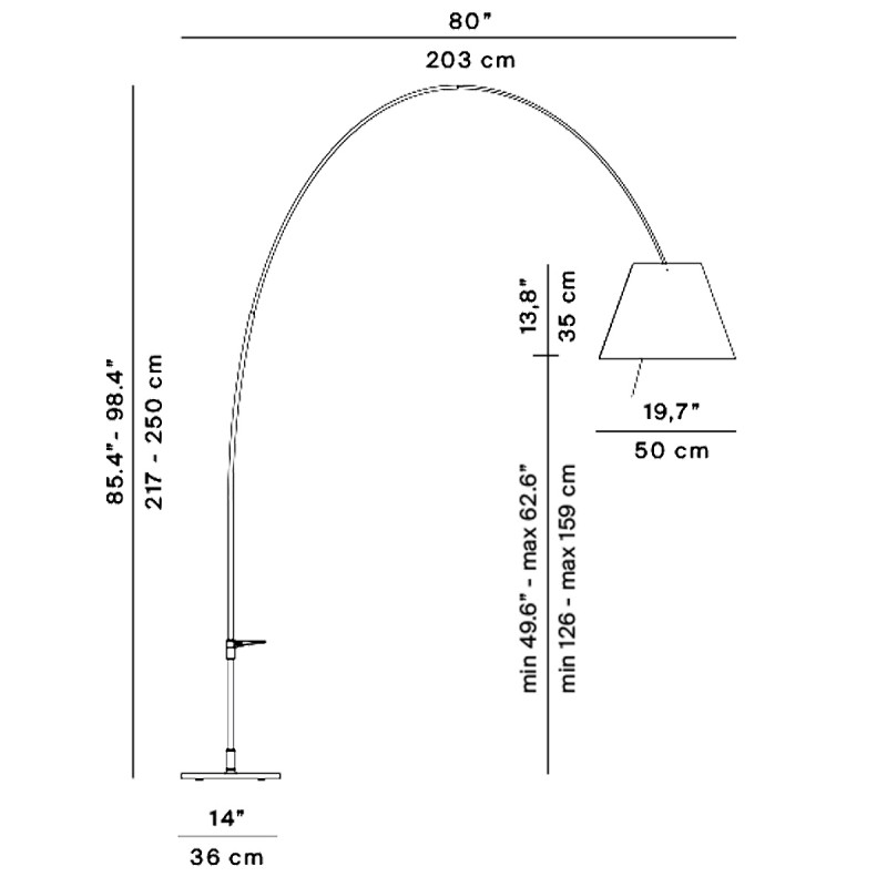 Luceplan Lady Costanza lampada da terra con stelo ad arco