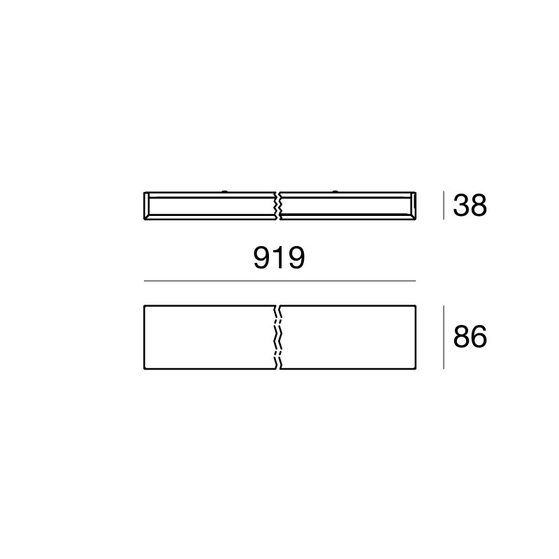 Linea Light Box W LED 92 cm Applique Biemissione Metallo
