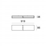 Linea Light Box W LED 92 cm Applique Biemissione Metallo