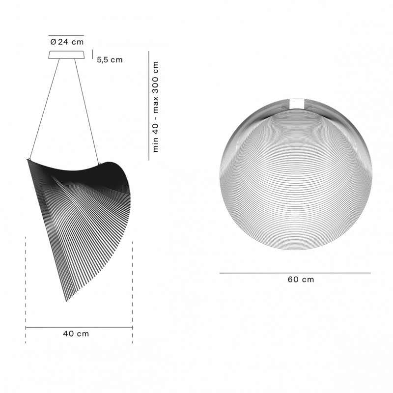 Luceplan ILLAN D 60 cm Sospensione LED in legno di Betulla