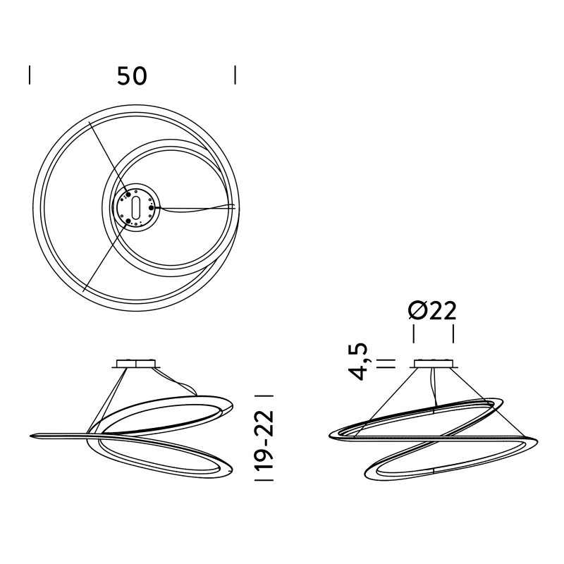 Nemo Kepler Petite lampada sospensione LED 50 cm