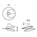 Nemo Kepler Petite lampada sospensione LED 50 cm