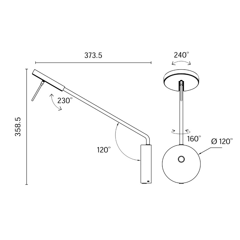 GROK INVISIBLE LAMPADA PARETE READER LARGE LED