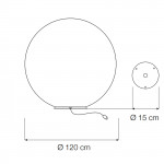 Ex Moon 3 lampada Terra Sfera Vetroresina per ESTERNI 120 cm