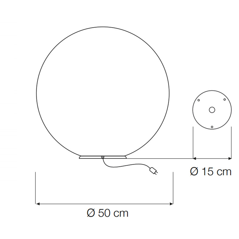 Ex Moon 1 lampada Terra Sfera Vetroresina per ESTERNI 50 cm