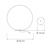 Ex Moon 1 lampada Terra Sfera Vetroresina per ESTERNI 50 cm