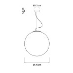 Luna 3 lampada Sospensione vetroresina 70 cm