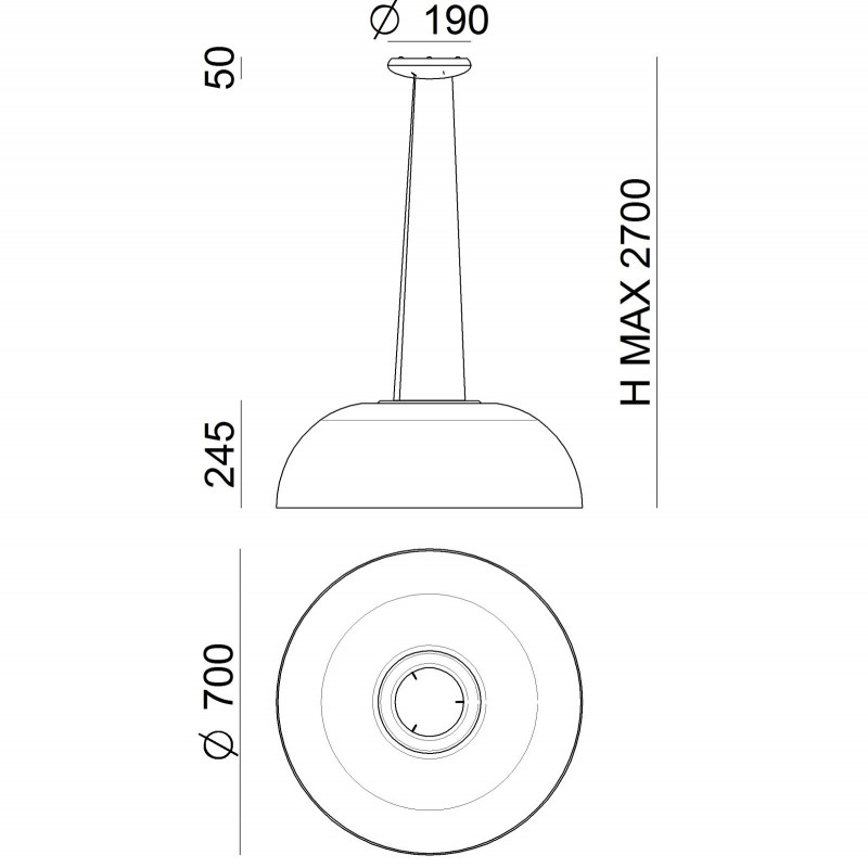 Stilnovo Demì Sospensione 70 cm