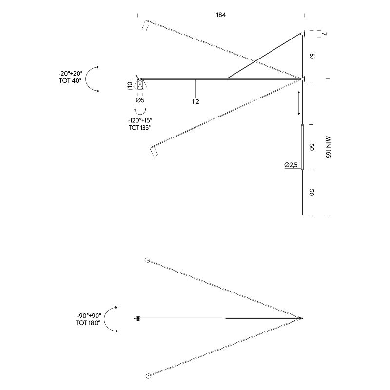 Nemo SWAN lampada parete a sbalzo