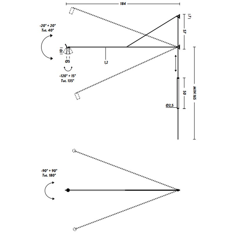Nemo SWAN lampada parete a sbalzo