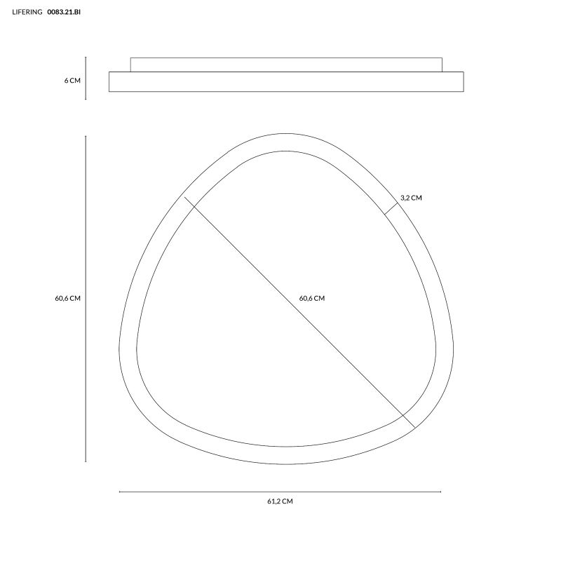 Vivida Lifering Applique Plafoniera 61 cm