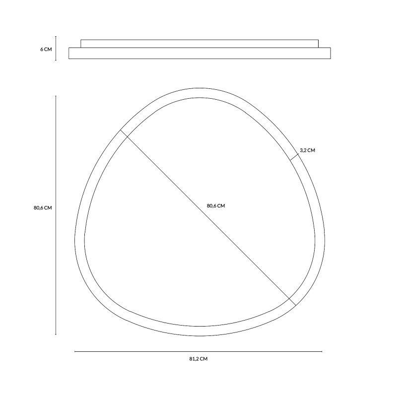 Vivida Lifering Applique Plafoniera 81 cm