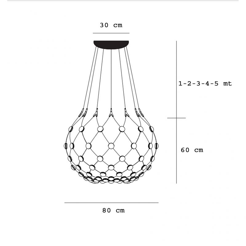 Luceplan Mesh Sospensione Diametro 80 cm