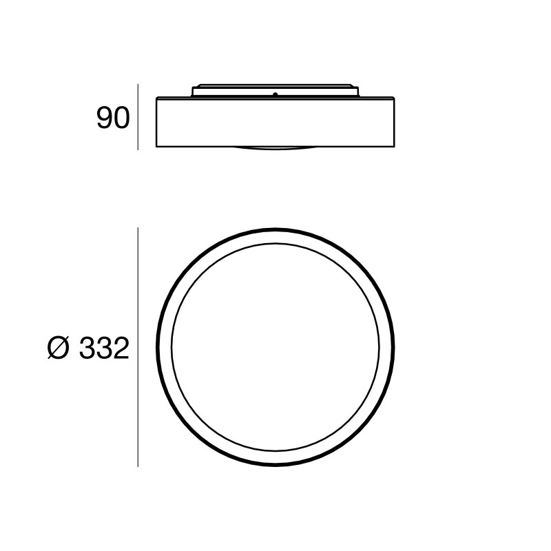 Linea Light Crew_2 33 cm Applique Plafoniera