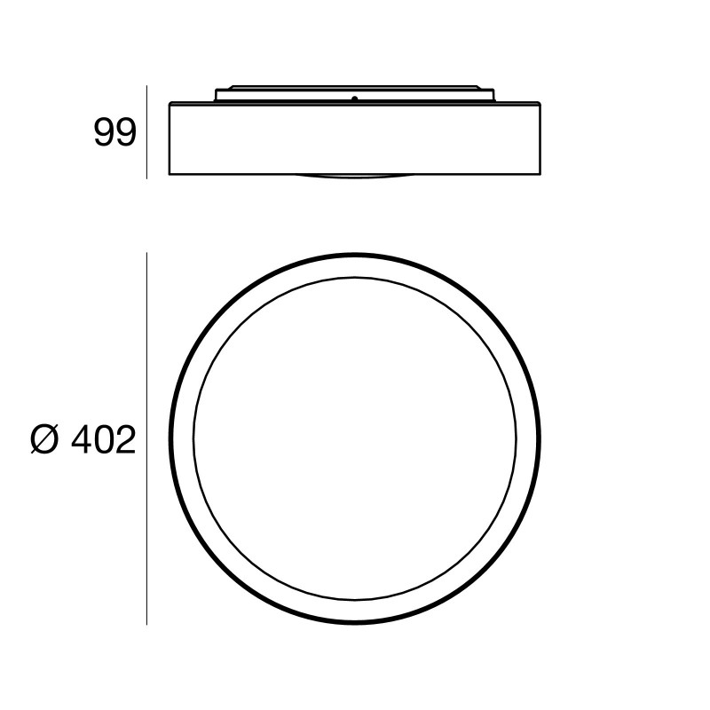 Linea Light Crew_2 40 cm Applique Plafoniera