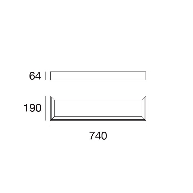 Linea Light Tara Plafoniera-Applique Rettangolare 74 cm LED