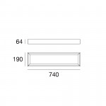 Linea Light Tara Plafoniera-Applique Rettangolare 74 cm LED