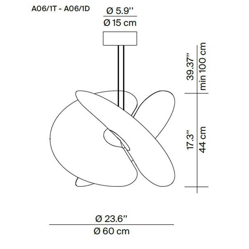 Luceplan Levante Sospensione D 62 cm