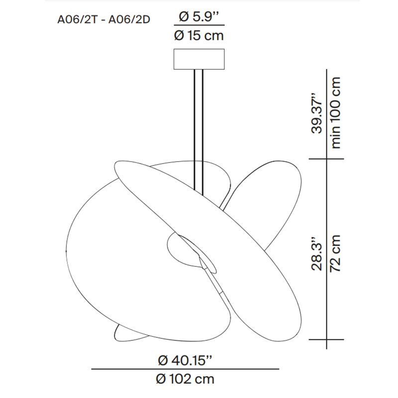 Luceplan Levante Sospensione D 102 cm