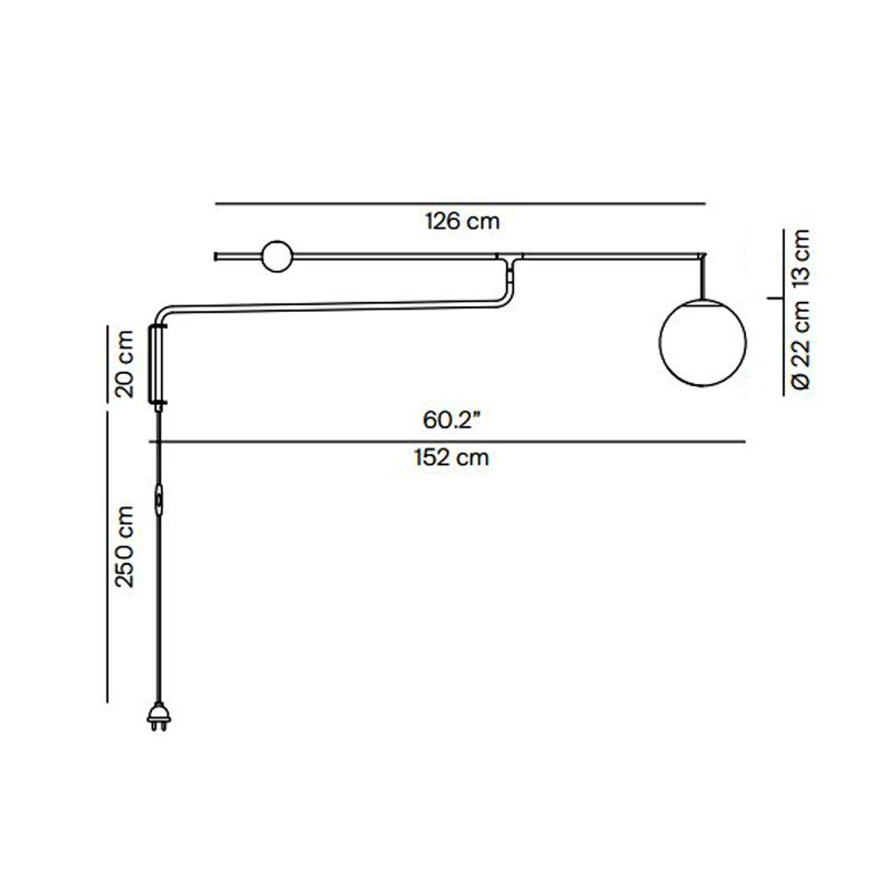 Luceplan Malamata lampada parete sbalzo orientabile
