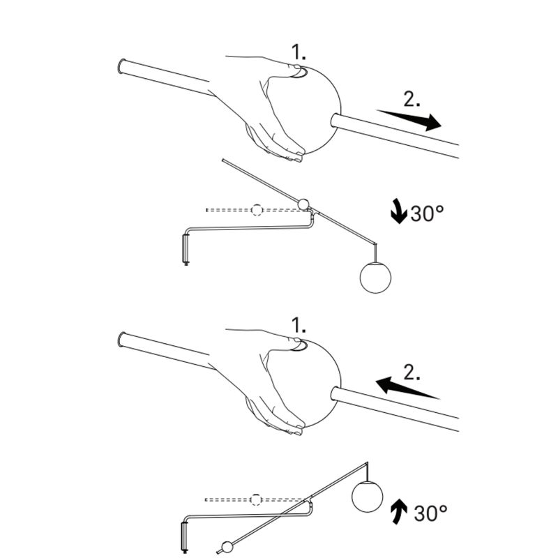 Luceplan Malamata lampada parete con braccio orientabile