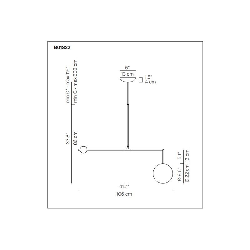 Luceplan Malamata lampada sospensione D 22 cm