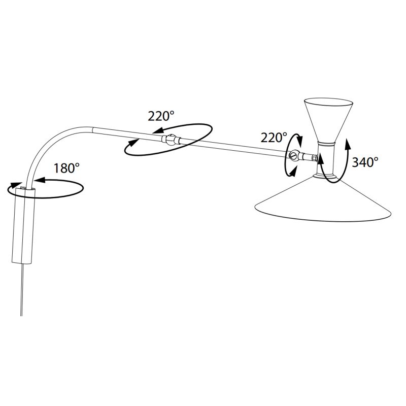 Nemo Lampe de Marseille Mini lampada parete con braccio orientabile