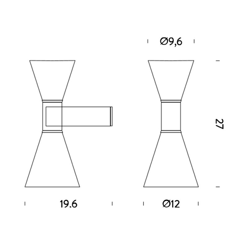 Nemo Applique de Marseille MINI lampada parete vintage biemissione