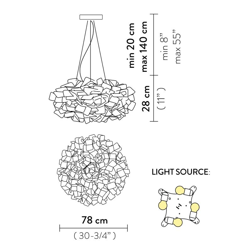 SLAMP CLIZIA Mama non Mama LARGE Sospensione 78 cm