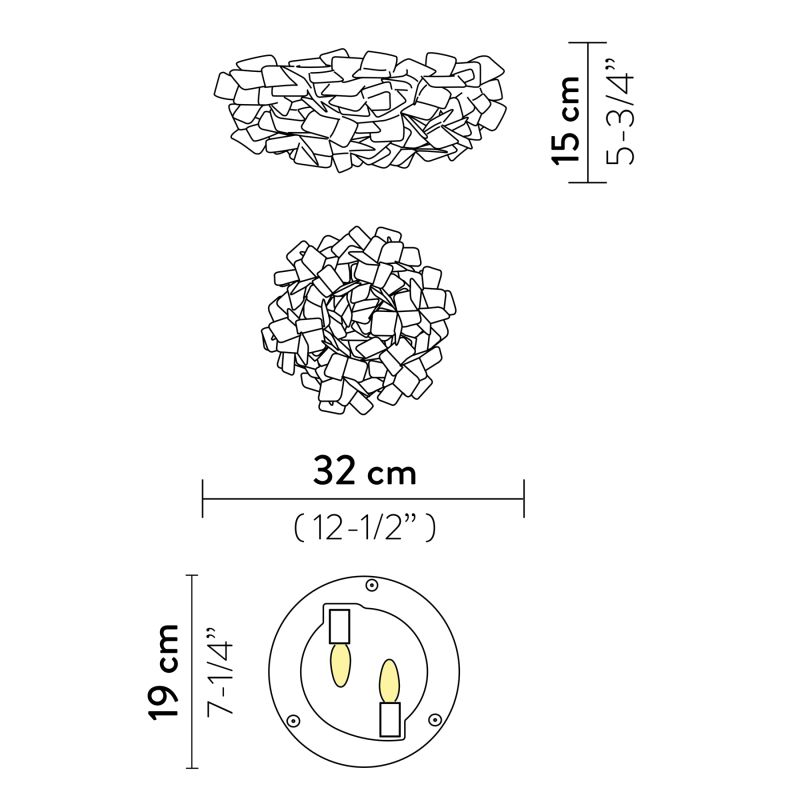 Slamp CLIZIA Mama Non Mama MINI Plafoniera Applique 32 cm