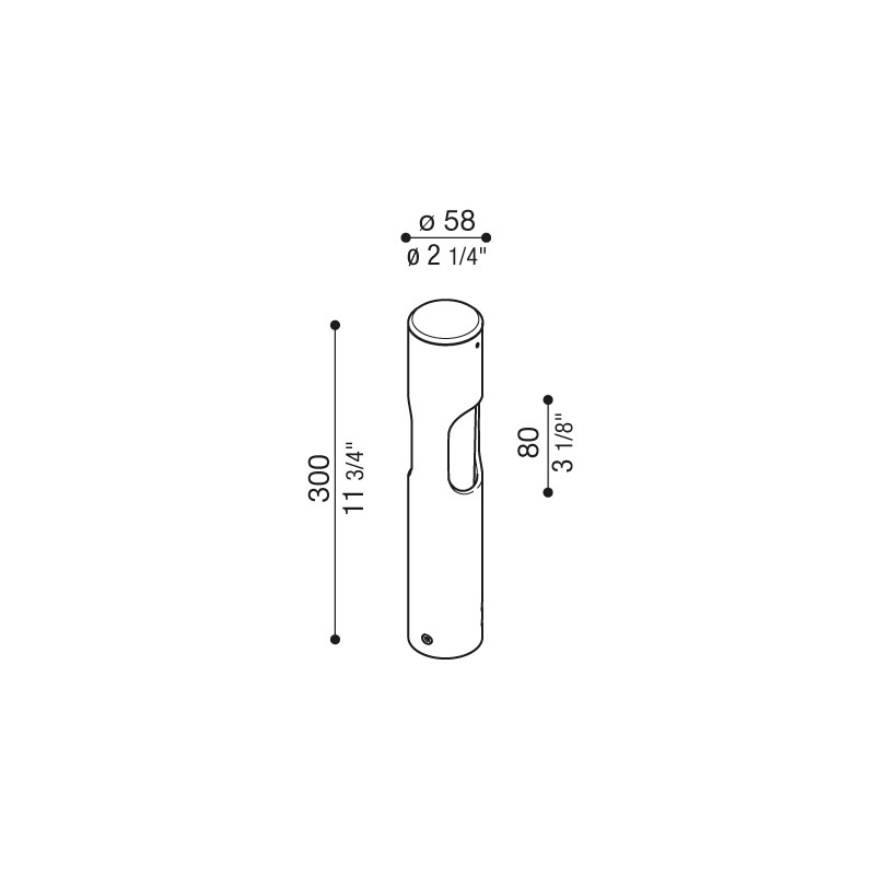 Ago Bollard H300 Lampioncino 30 cm Biemissione