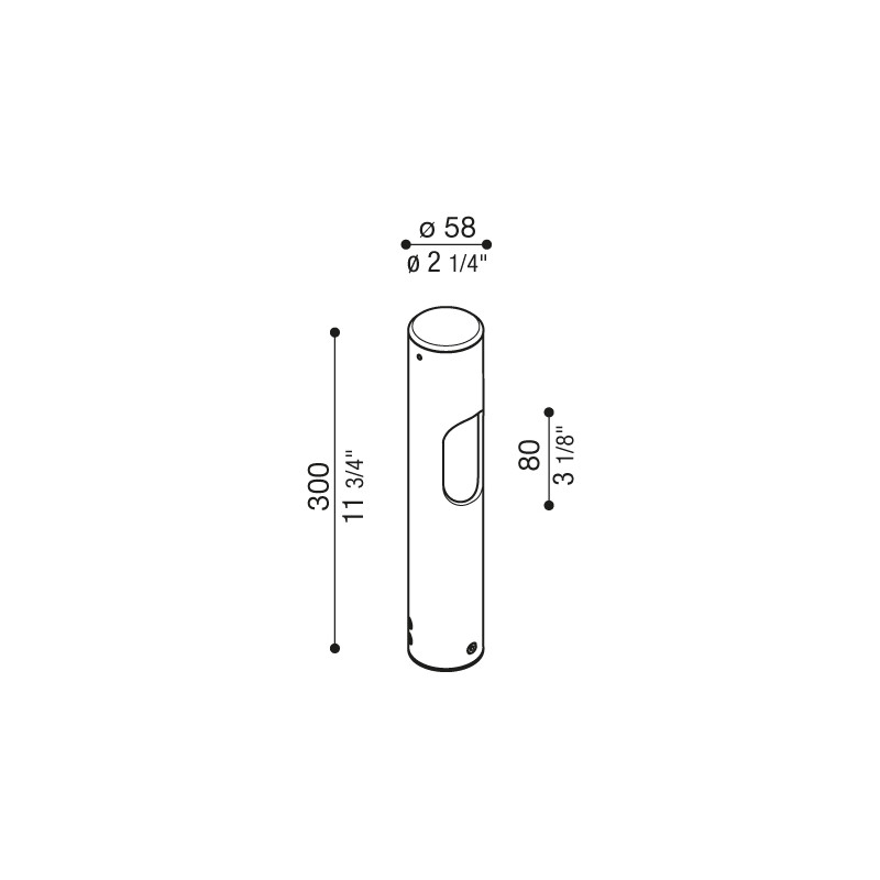 Ago Bollard H300 Lampioncino 30 cm Monoemissione