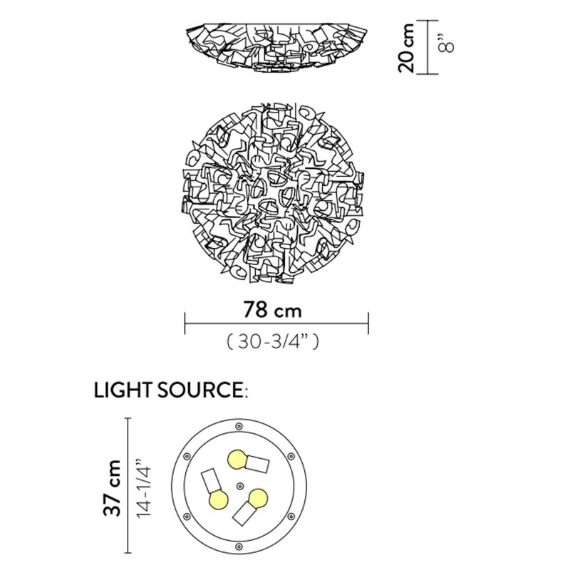 SLAMP VELI LARGE Plafoniera 78 cm PRISMA