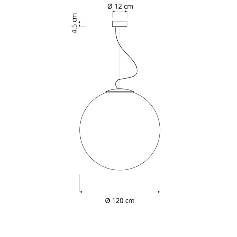Luna 4 lampada Sospensionevetroresina 120 cm