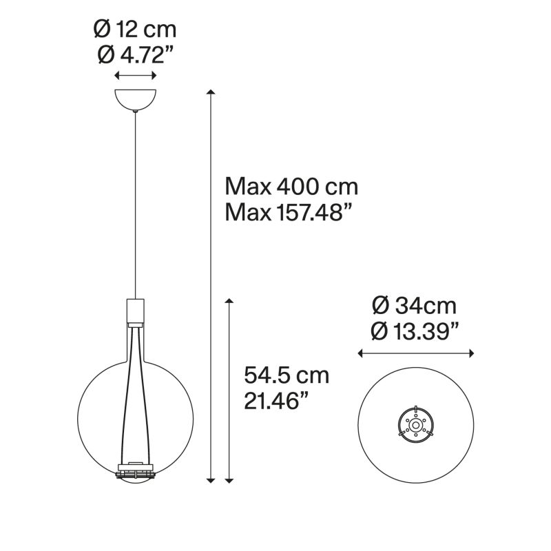 LODES Sky Fall Round Large Sospensione 34 cm
