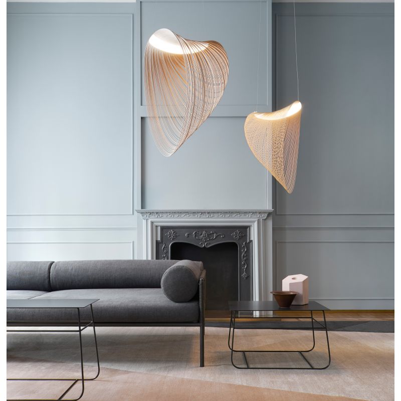 Luceplan ILLAN D 80 cm Sospensione LED in legno di Betulla