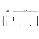 Linea Light Regolo 31 cm Applique Monoemissione LED