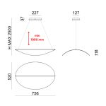 Stilnovo DiphySospensione 76 cm LED Trasparente