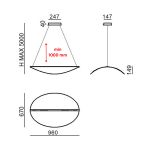 Stilnovo Diphy Sospensione 96 cm LED trasparente