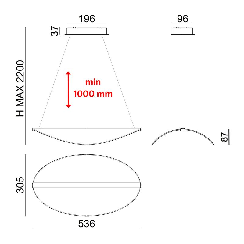 Stilnovo Diphy Sospensione 54 cm LED trasparente