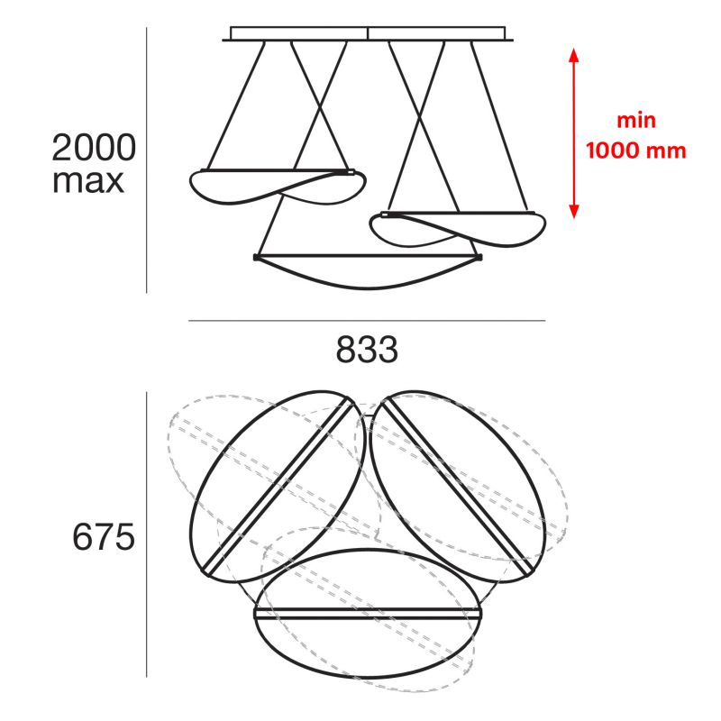 Stilnovo Diphy Sospensione 3 Luci LED trasparente