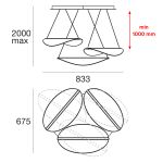 Stilnovo Diphy Sospensione 3 Luci LED trasparente